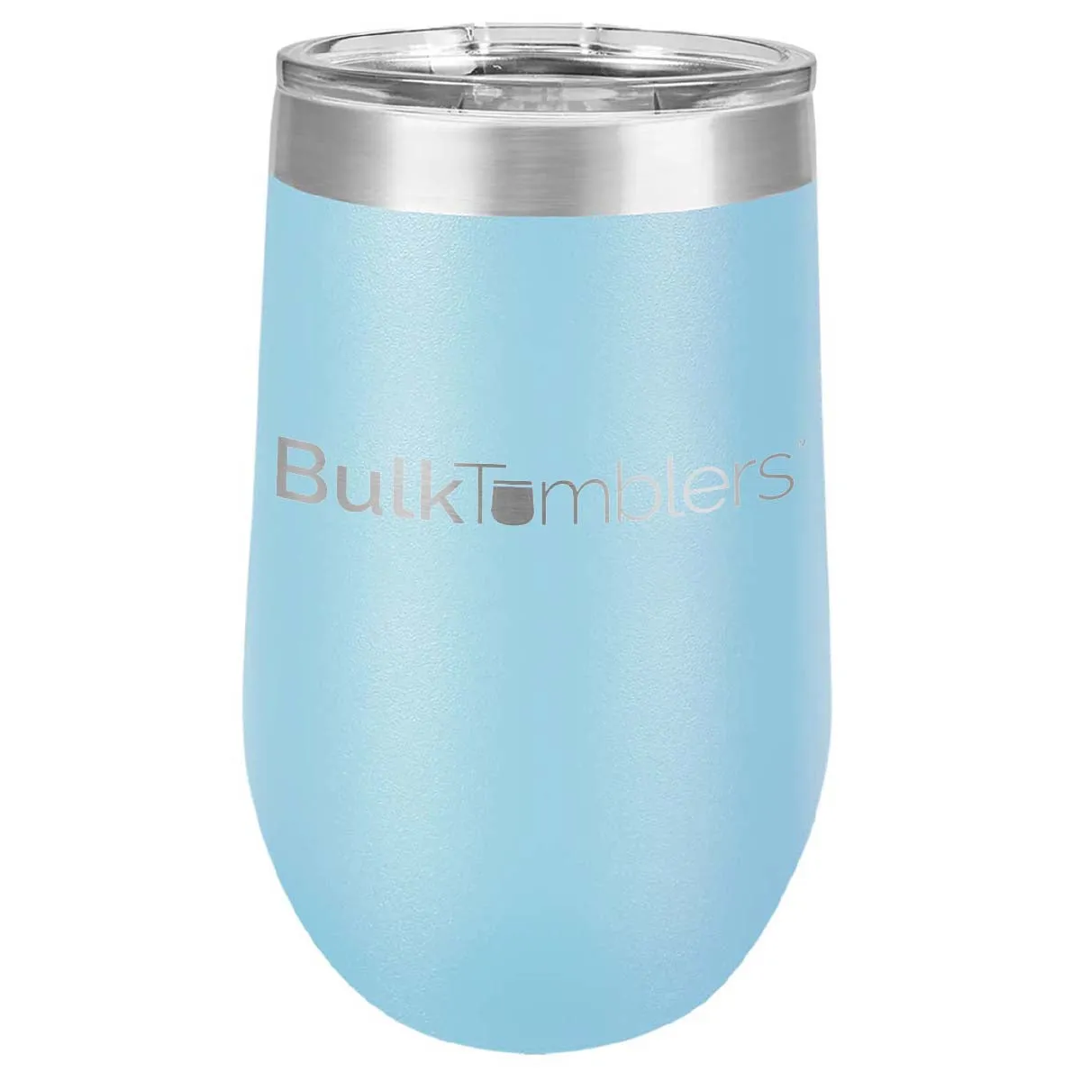 16 oz Wine Tumbler with Logo Laser Engraved on Insulated Stainless Steel Wine Tumblers   Lid