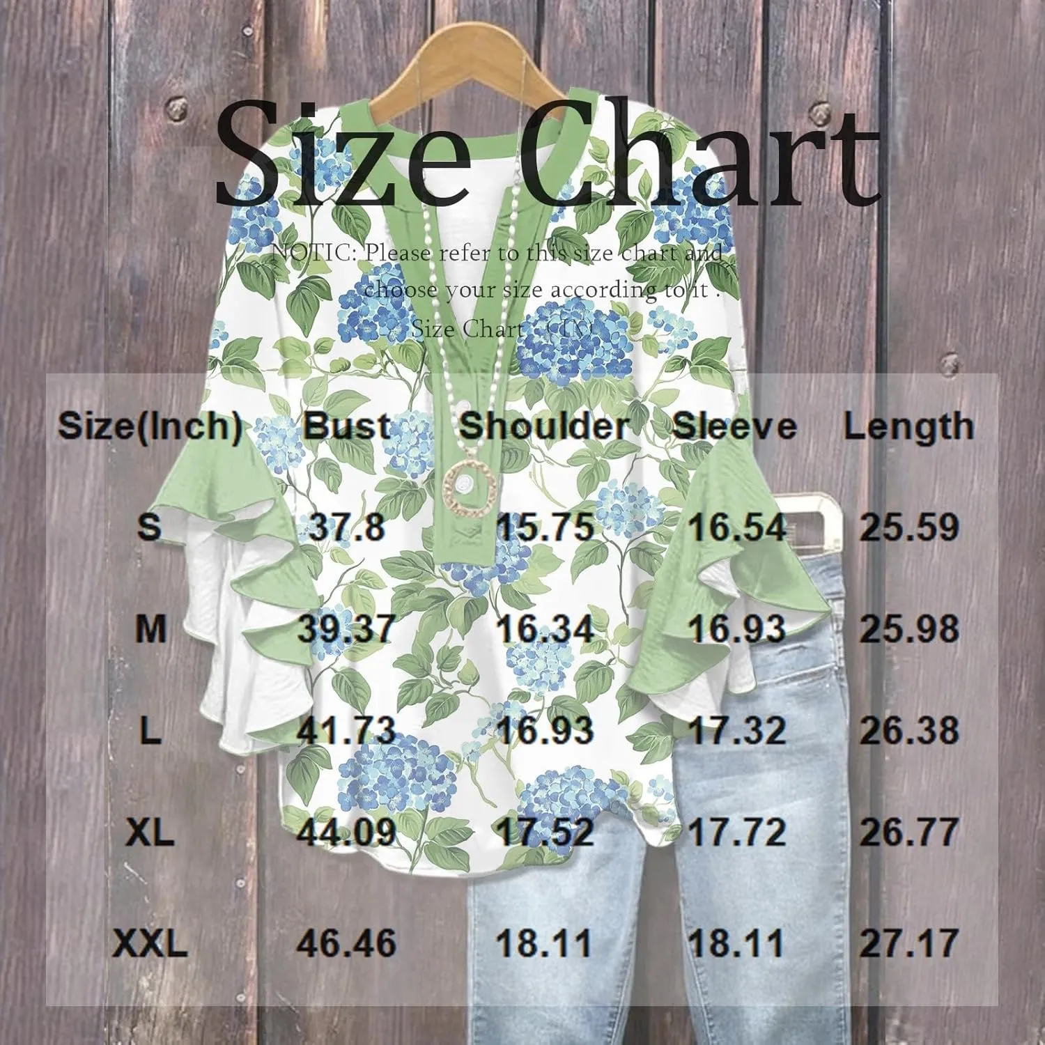 3/4 Length Sleeve Summer Workout Tops For Women, Womens V Neck Button-Down Shirts Ruffle Clothes Blouses
