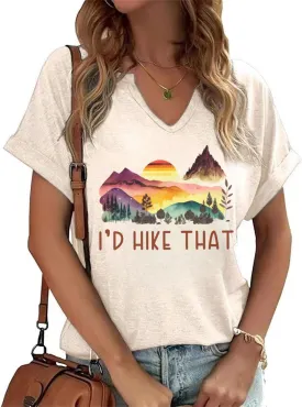 Adventure Hiking Camping Mountain Shirt for Women Travel Graphic Tee Shirts,US National Parks Shirt Outdoor Nature Tops