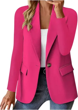 Blazers for Women Trendy Casual Work Office Suit Jacket Business Casual Button Down Long Sleeve Slim Womens Blazer