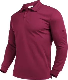 Deyeek Men's Polo Shirts Long Sleeve Golf Polo Shirts for Men Quick Dry UPF 50  Sun Protection Polos Casual Collared Shirts