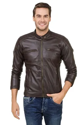 Garmadian Men's Solid Biker Jacket