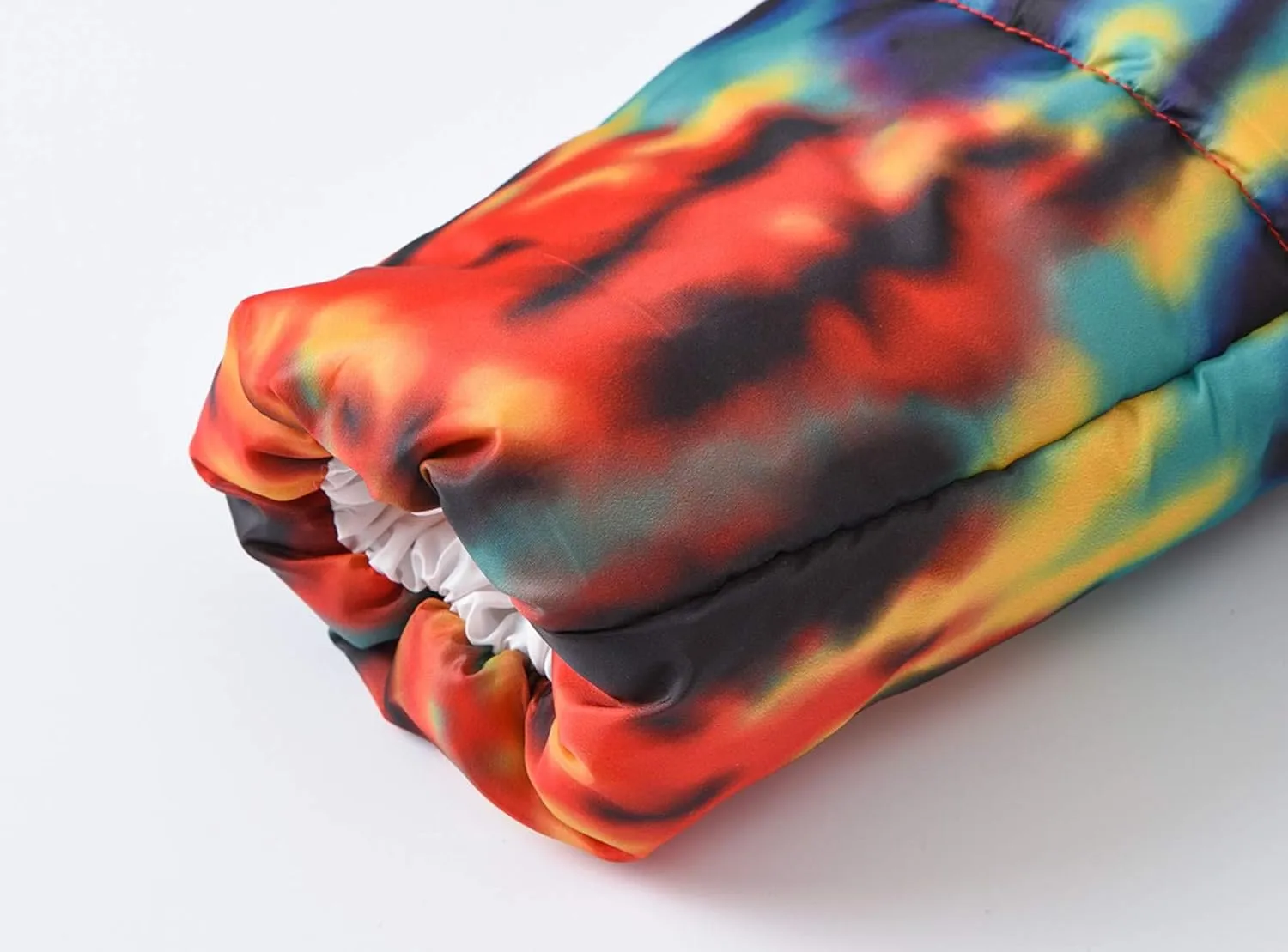 Kids Girls Winter Tie-Dye Print Windproof Warm Woolen Padded Fur Hooded Parkas Coat 2-10 Years