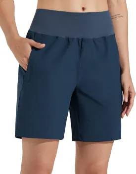 Libin Women's 4" 7" High Waist Athletic Shorts Quick Dry Lightweight Workout Shorts Casual Golf Shorts with Zipper Pockets