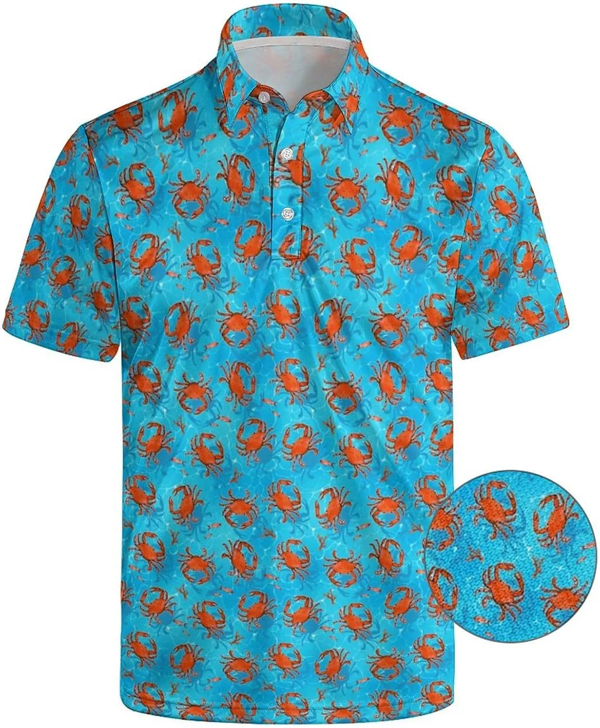 Men's Funny Golf Polo Shirts Short Sleeve Performance Golf Shirts Hawaiian Golf Polos for Summer