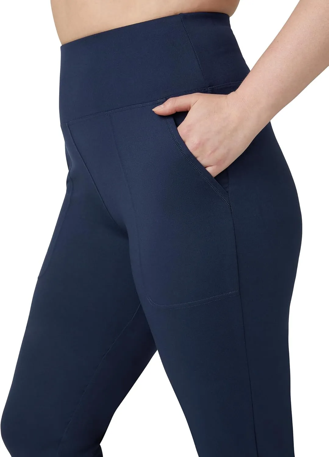 No Nonsense Women's Athletic Jogger with 4-Way Stretch, Pockets, High-Waisted Lounge Pants for Yoga, Running, Workout