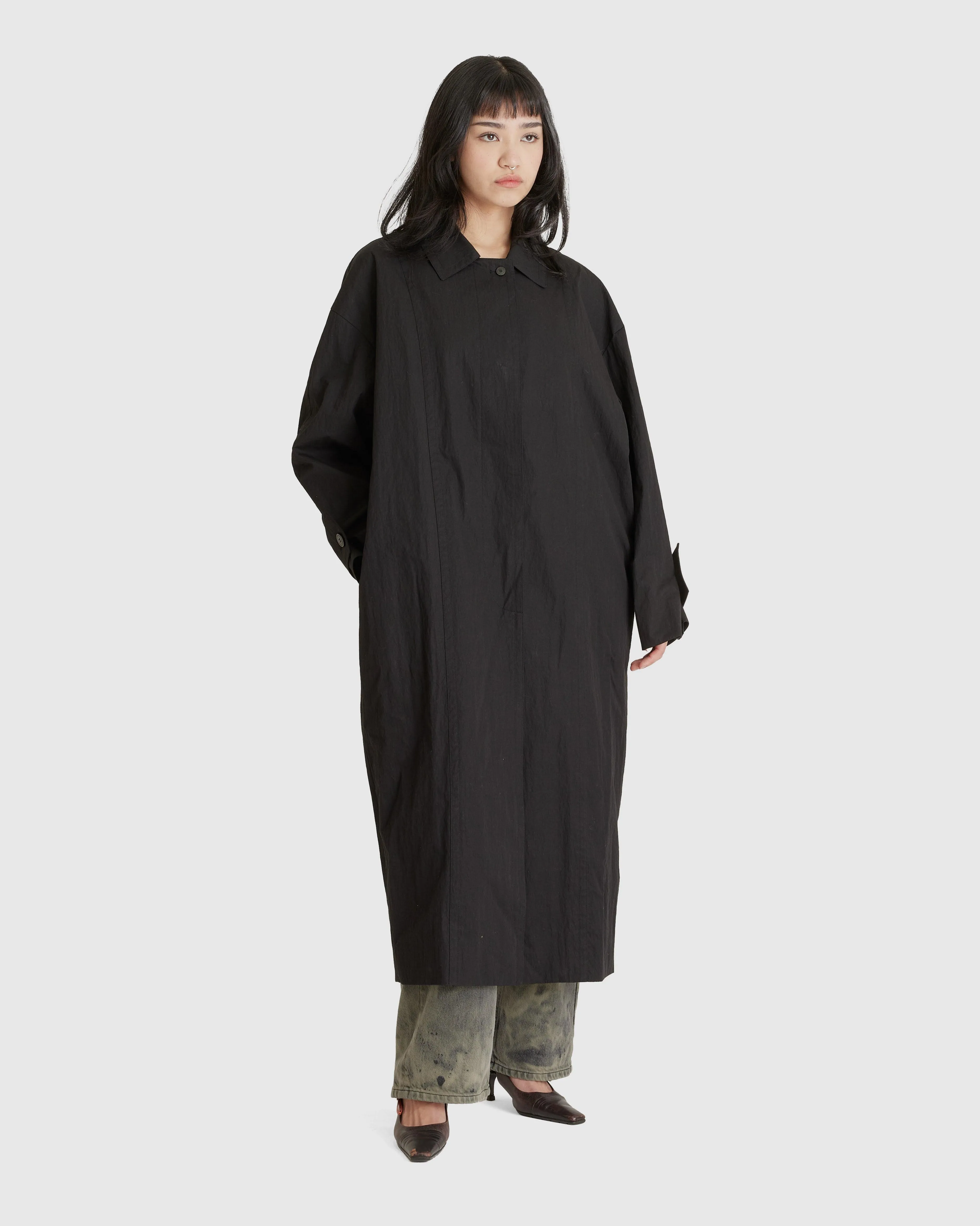 Paneled Cotton Trench Coat (W)
