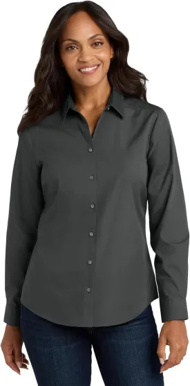 Port Authority Women's Long Sleeve Carefree Poplin Button-Down Shirt