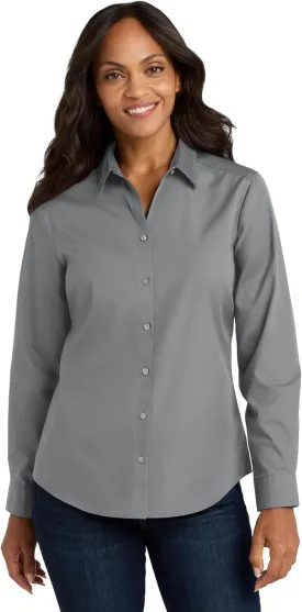 Port Authority Women's Long Sleeve Carefree Poplin Button-Down Shirt