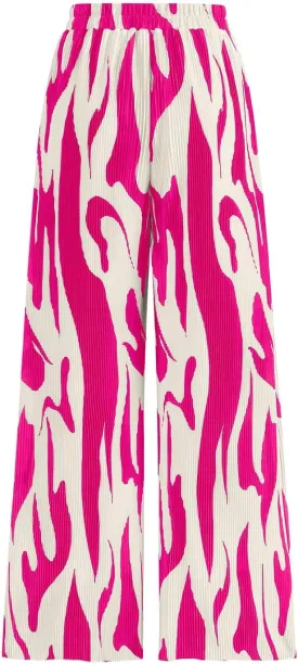 PRETTYGARDEN Womens Pants Dressy Casual Wide Leg Graphic Print Lounge Pants Women Comfy High Waist Pleated Palazzo Pants