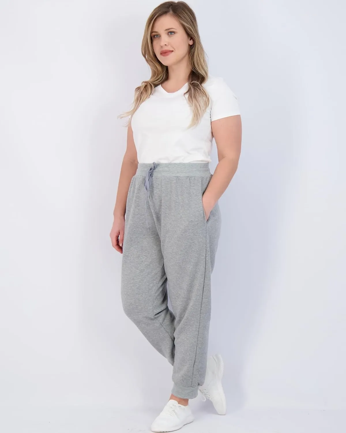 Real Essentials 3 Pack: Women's Ultra-Soft & Warm Fleece Joggers Sweatpants with Pocket (Available in Plus Size)