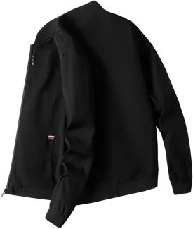 Stylish Solid Bomber Jacket for Men Casual Plus Size Motorcycle Jackets Comfy Hip Hop Baseball Coats Outwear