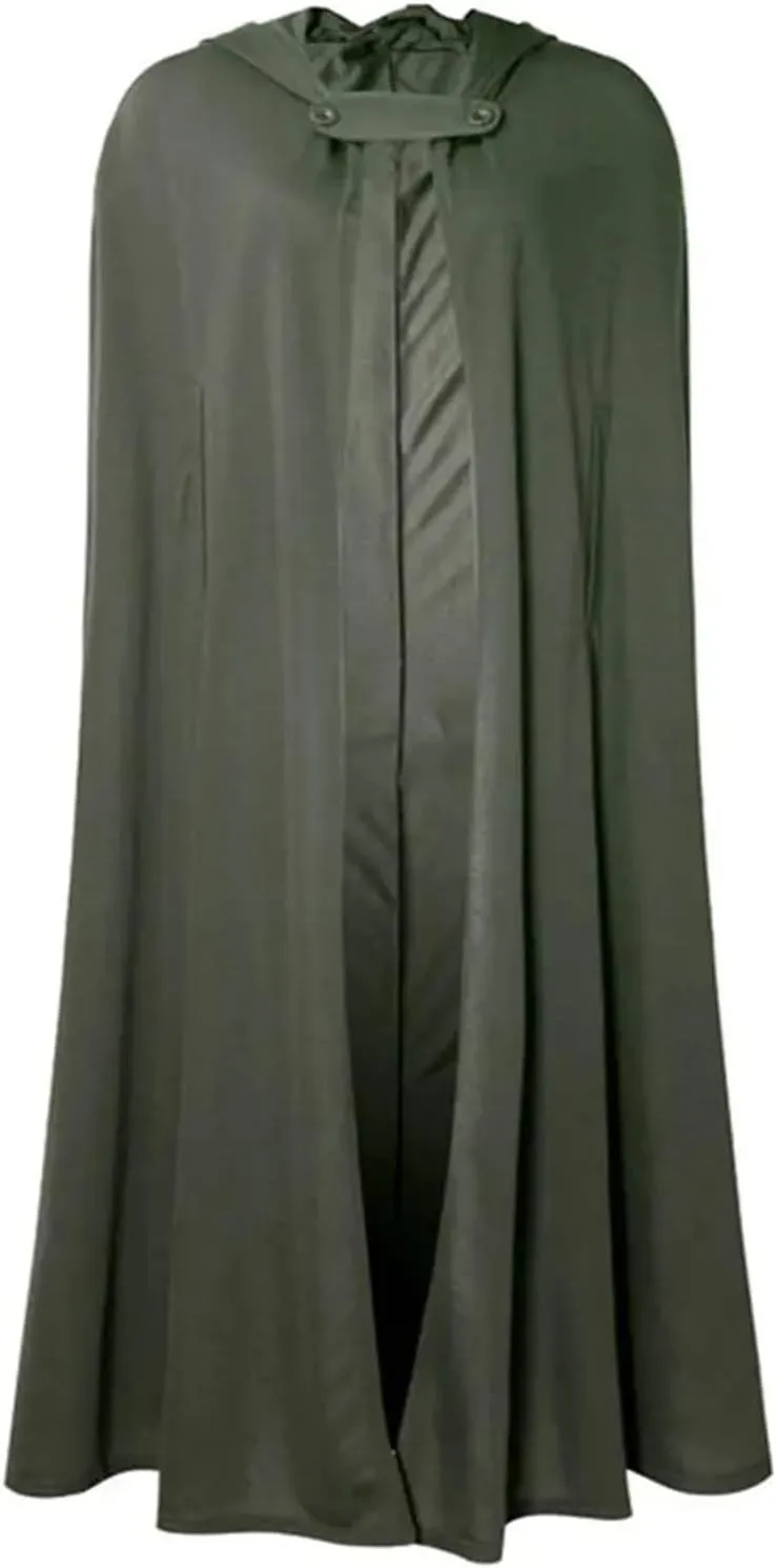 tuduoms Women Vinage Long Trench Coat, Gothic Hooded Cape Halloween Costumes Wool Blend Hooded Cape Poncho Maxi Cloak Coat