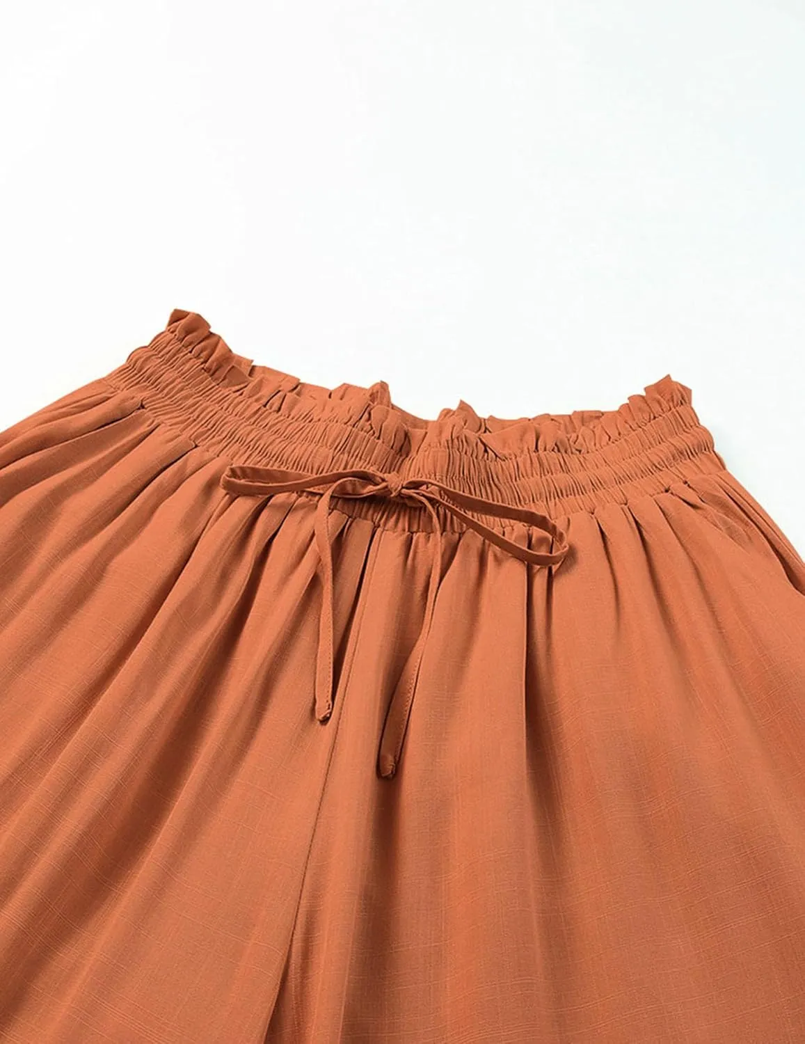 Wide Leg Pants for Women Summer Flowy Pants Elastic Waist with Pockets Palazzo Lounge Pants