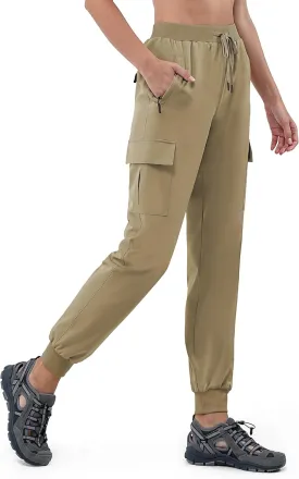 Women's 30"/32"/34"/36" Tall Inseam Cargo Joggers Lightweight Hiking Pants Quick Dry Athletic Workout Outdoor