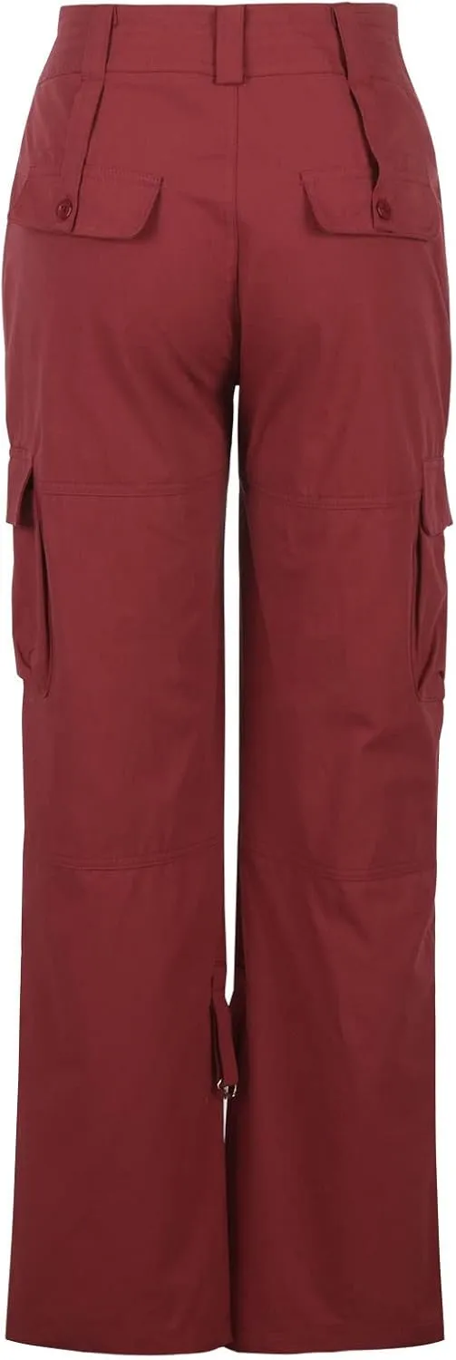Women's Stretchy Tactical Cargo Pants High Waisted Casual Joggers Plus Size Skinny Trousers Cargo Pants with 6 Pockets