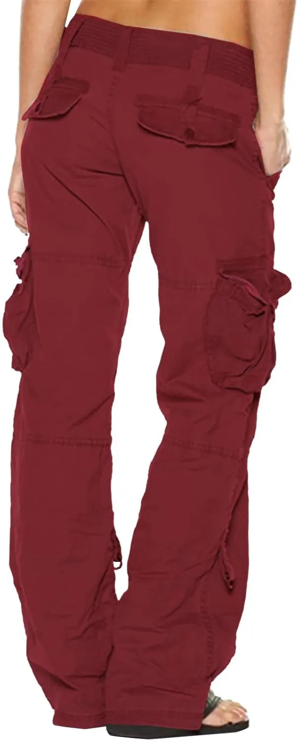 Women's Stretchy Tactical Cargo Pants High Waisted Casual Joggers Plus Size Skinny Trousers Cargo Pants with 6 Pockets