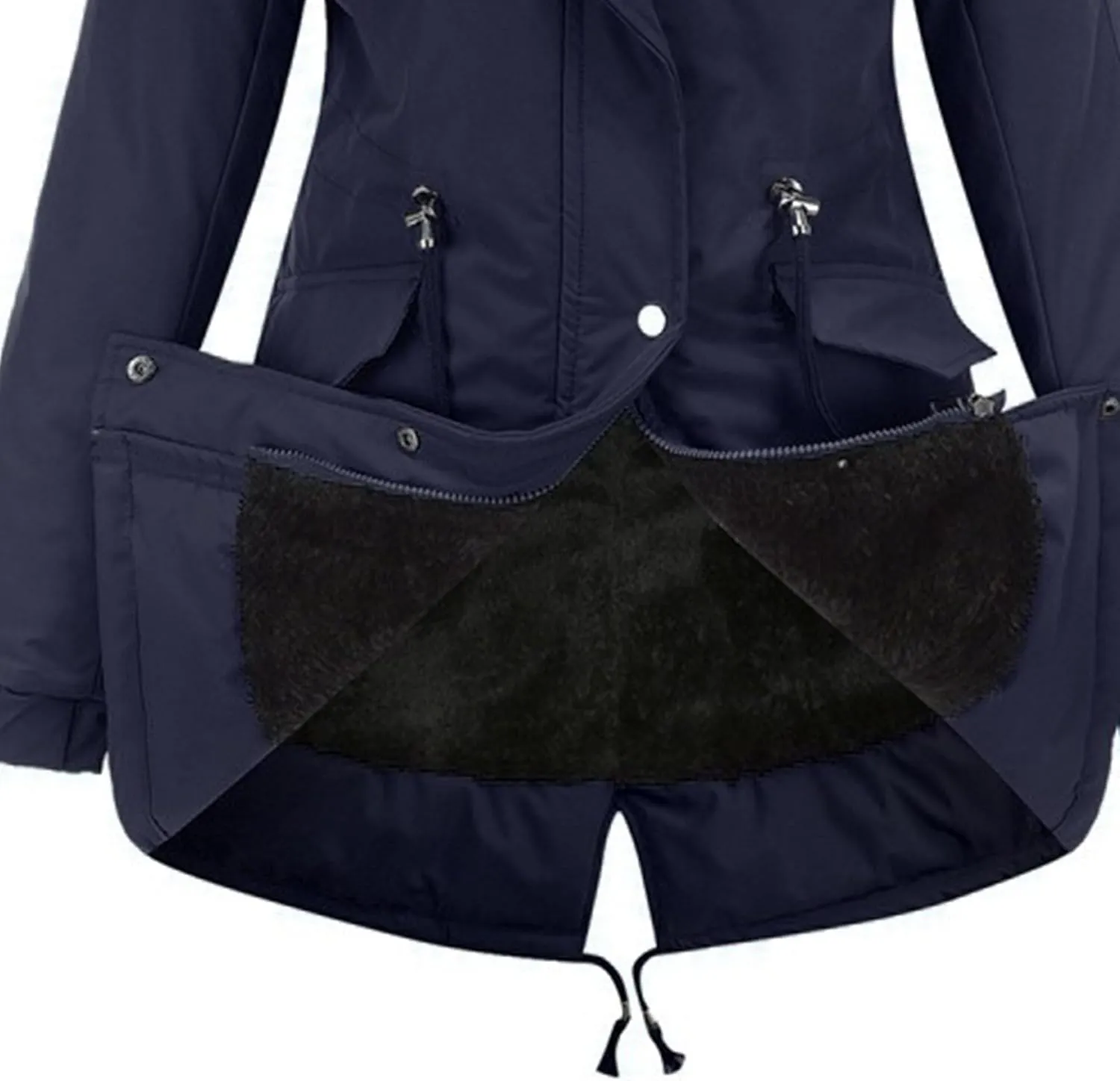 Women's Winter Coats Safari Parkas Fur Hooded Sherpa Lined Parka Coat Warm Thicken Anoraks Fleece Jacket