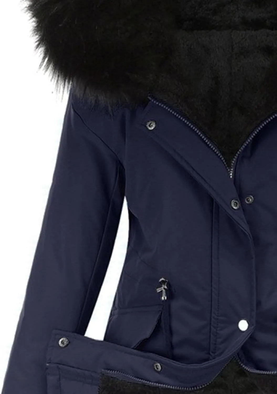 Women's Winter Coats Safari Parkas Fur Hooded Sherpa Lined Parka Coat Warm Thicken Anoraks Fleece Jacket